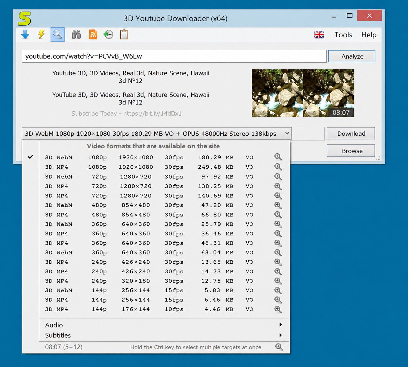 3D Youtube Downloader free download page