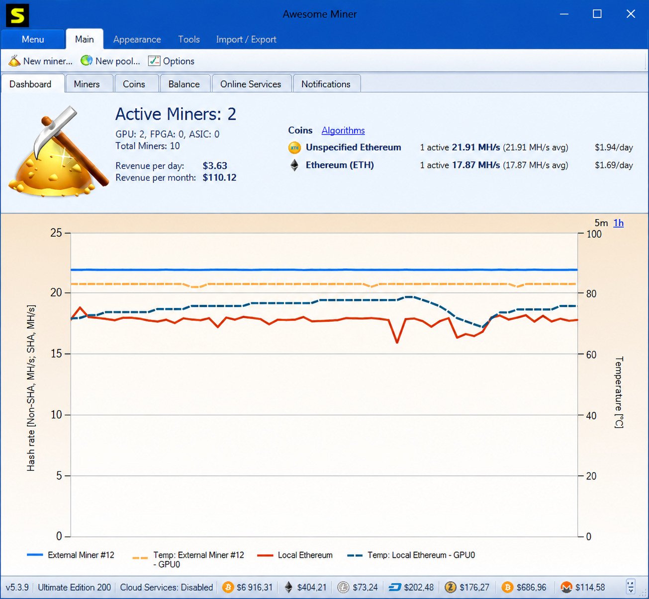 Awesome Miner download page overview