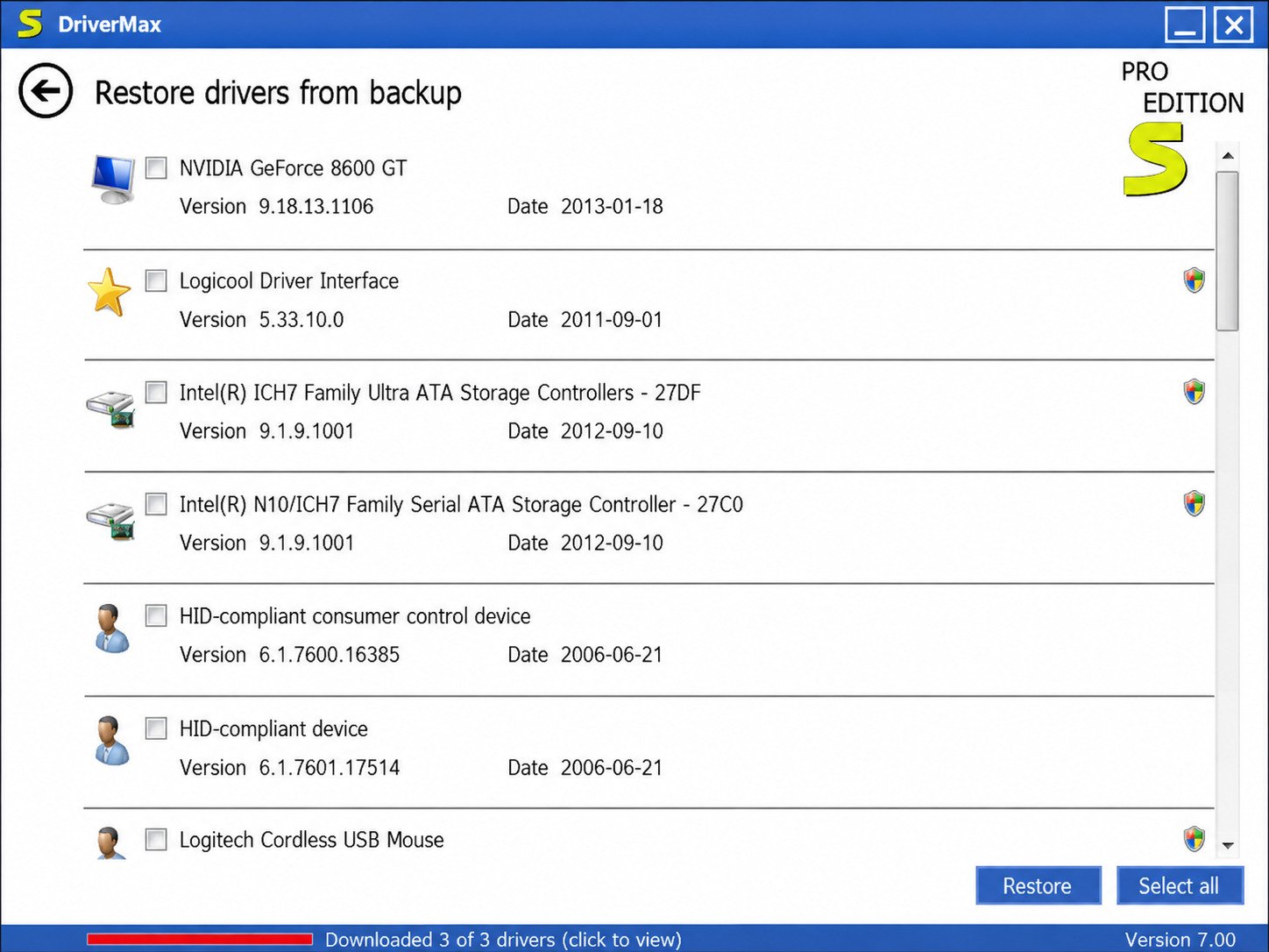 DriverMax running on a Windows PC