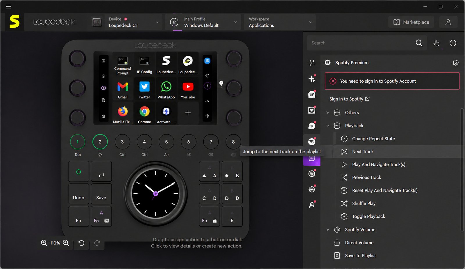 Loupedeck software main interface