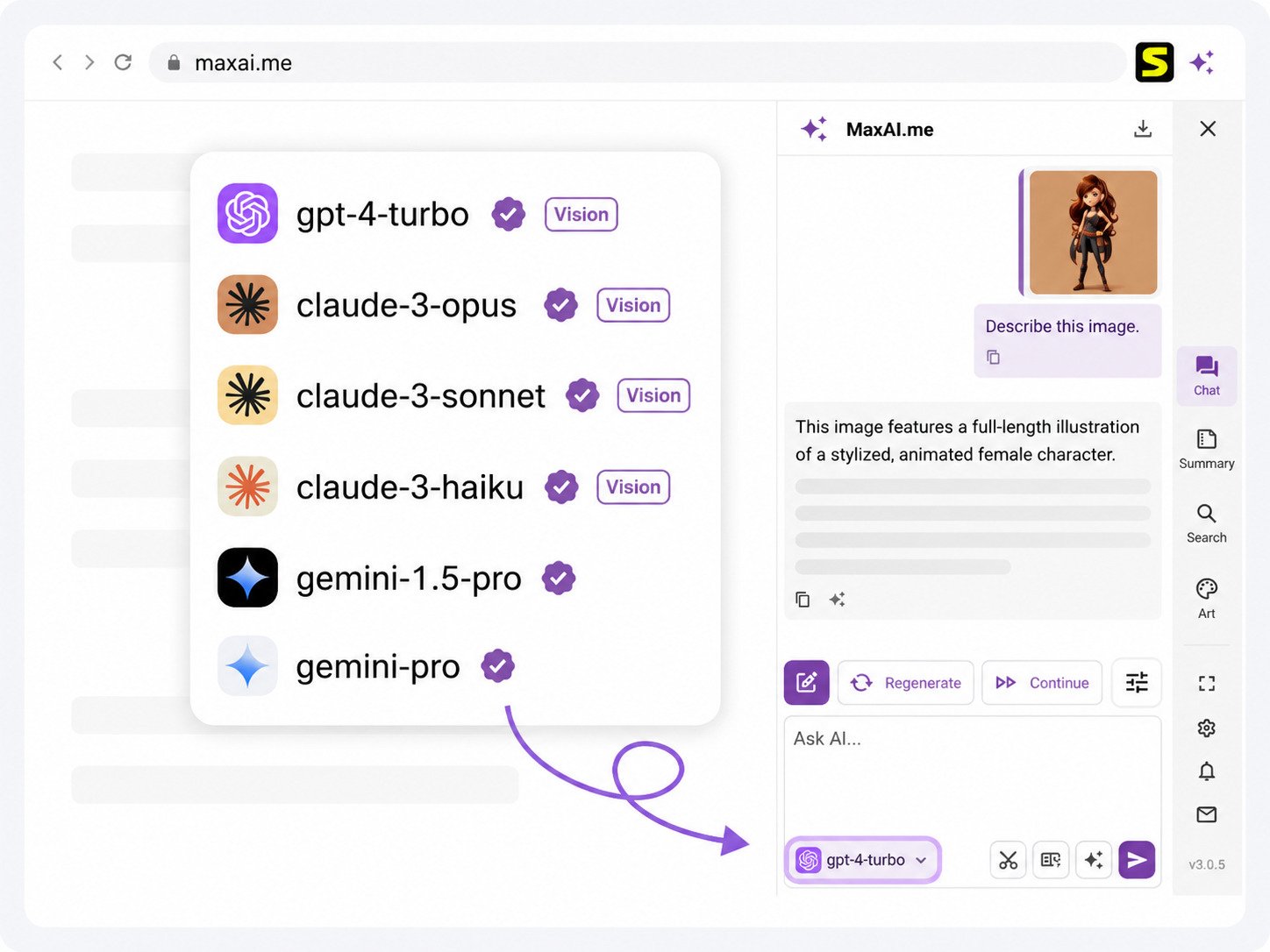 MaxAI.me download screen on a desktop PC browser