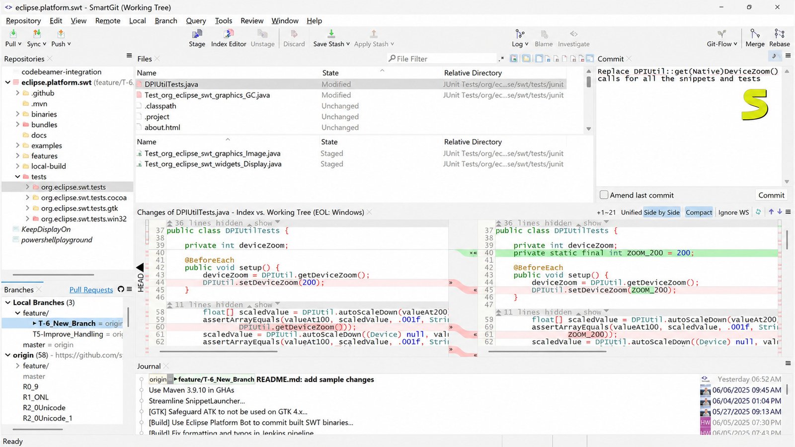 SmartGit running on a PC