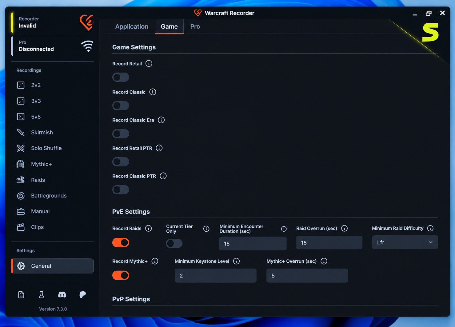 Warcraft Recorder running on PC