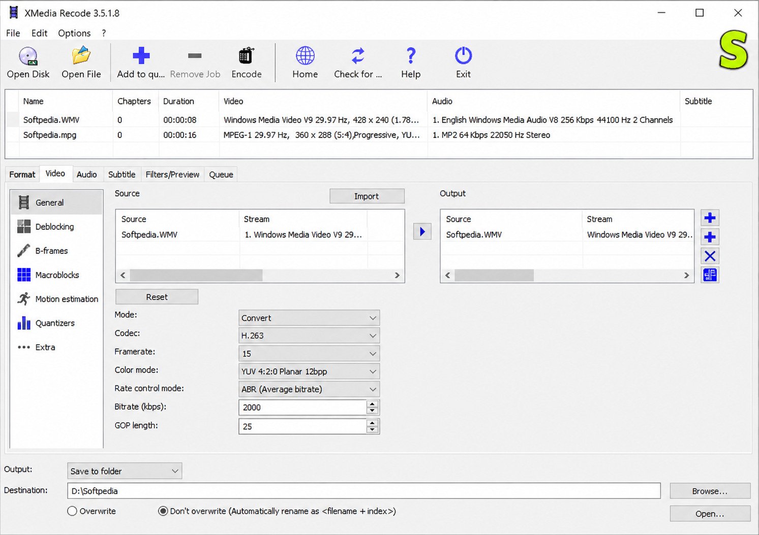 XMedia Recode free download interface