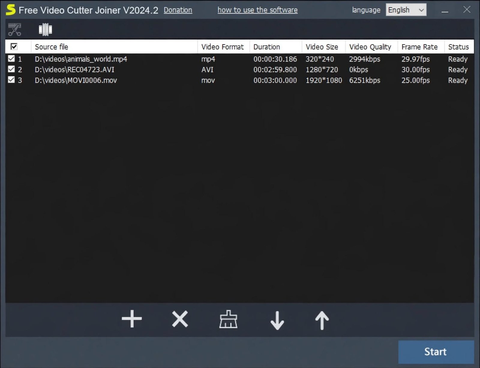 Free Video Cutter Joiner running on a Windows PC