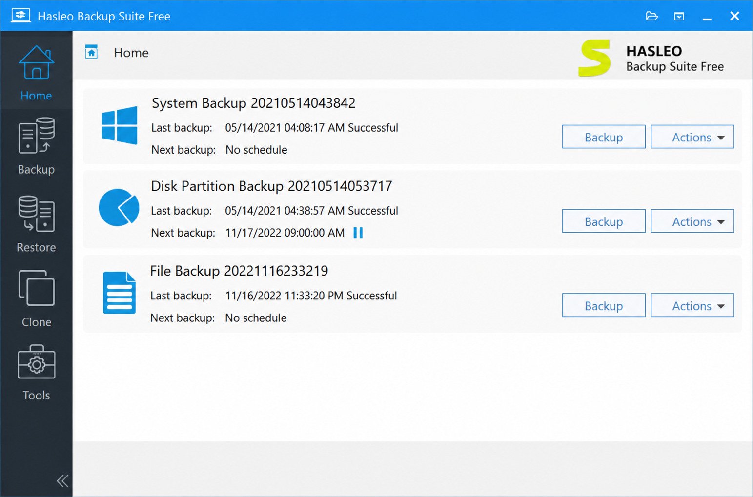 Hasleo Backup Suite disk cloning and SSD migration