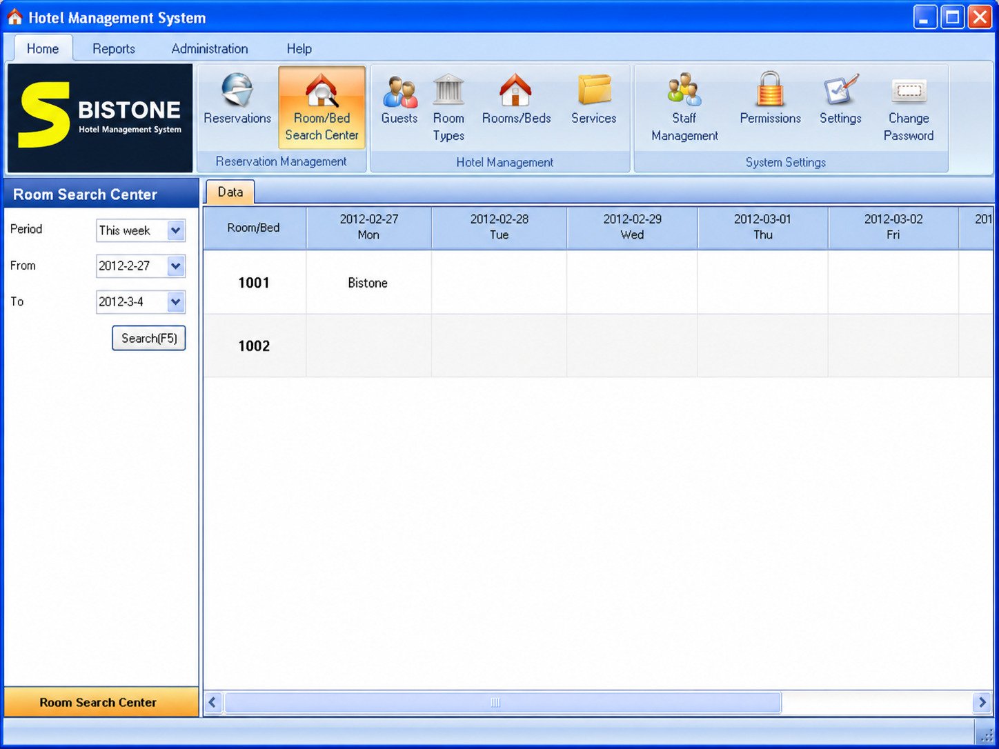 Hotel reservation calendar view on desktop