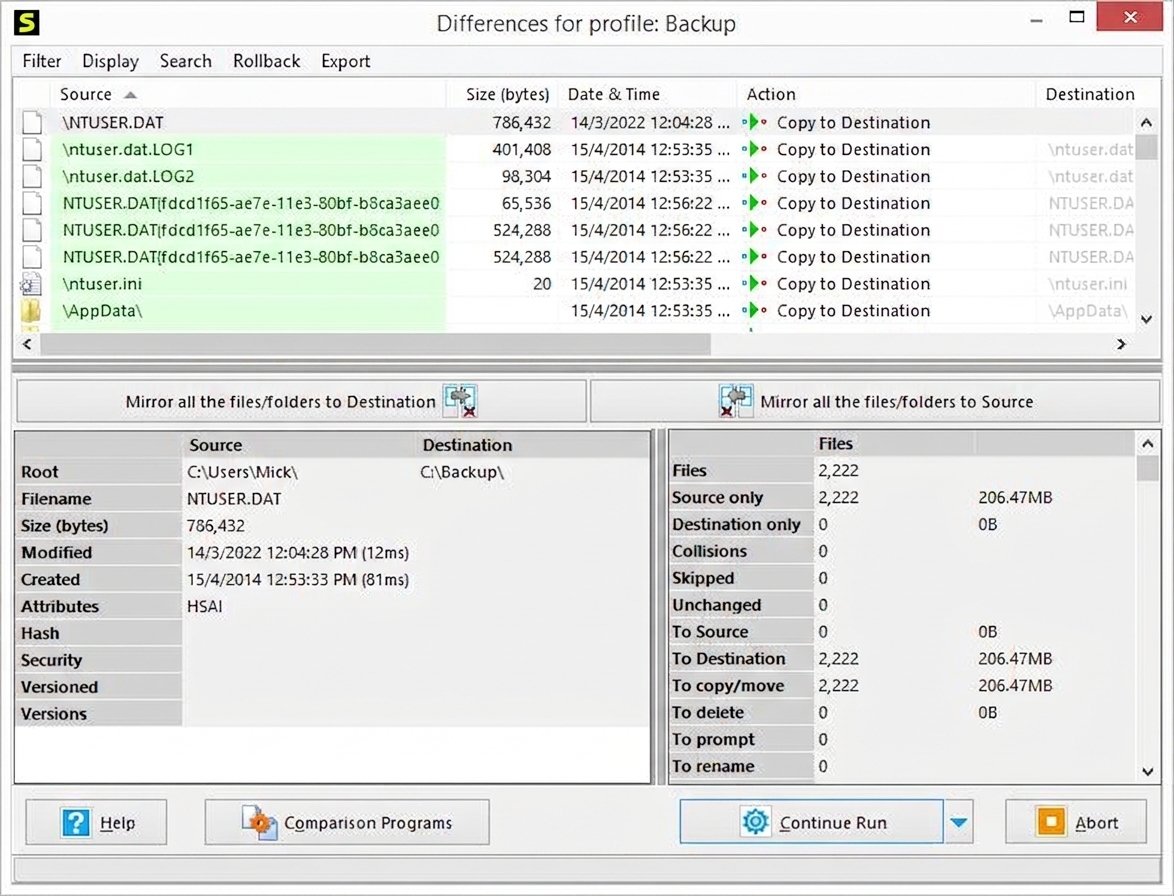 Setting up a SyncBack profile on PC