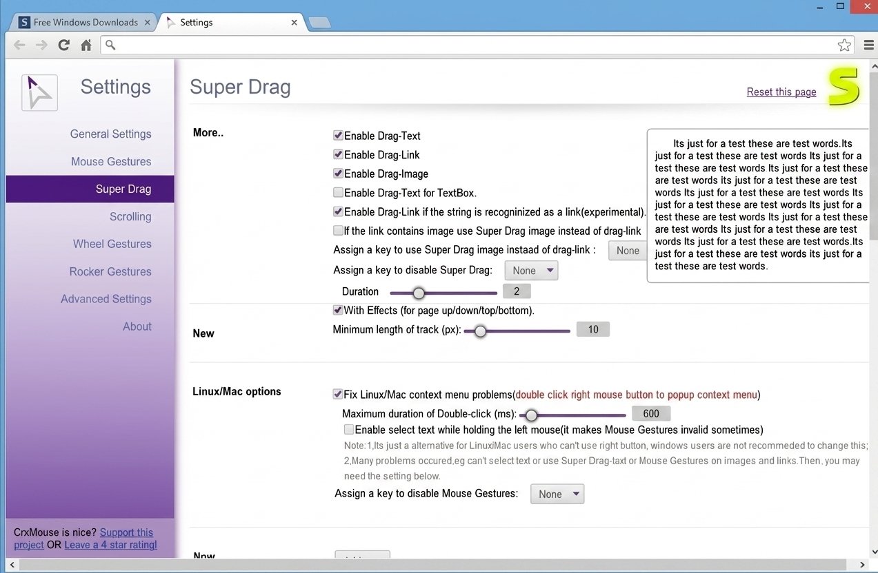 crxMouse for Chrome download page